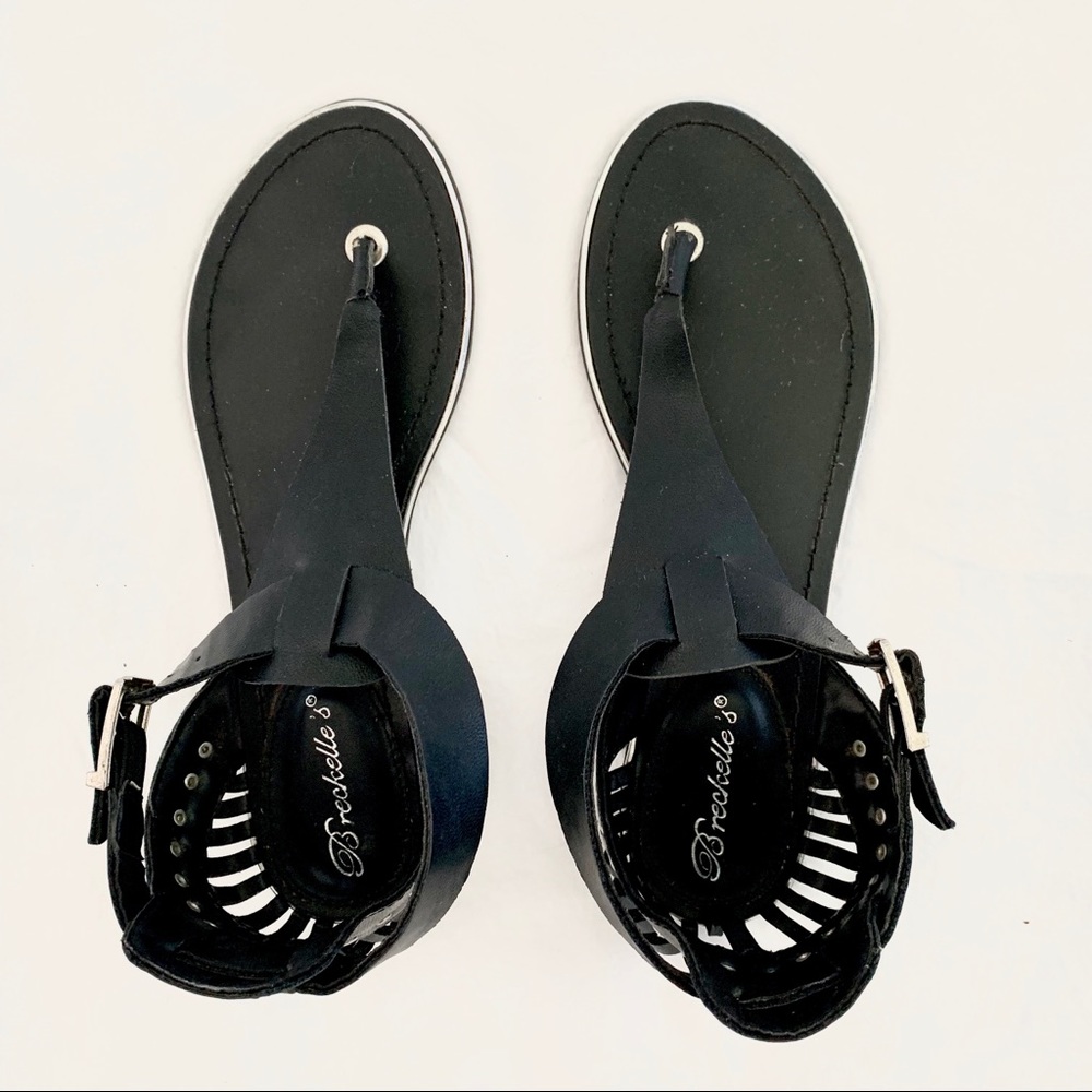 Black sandals with silver studs